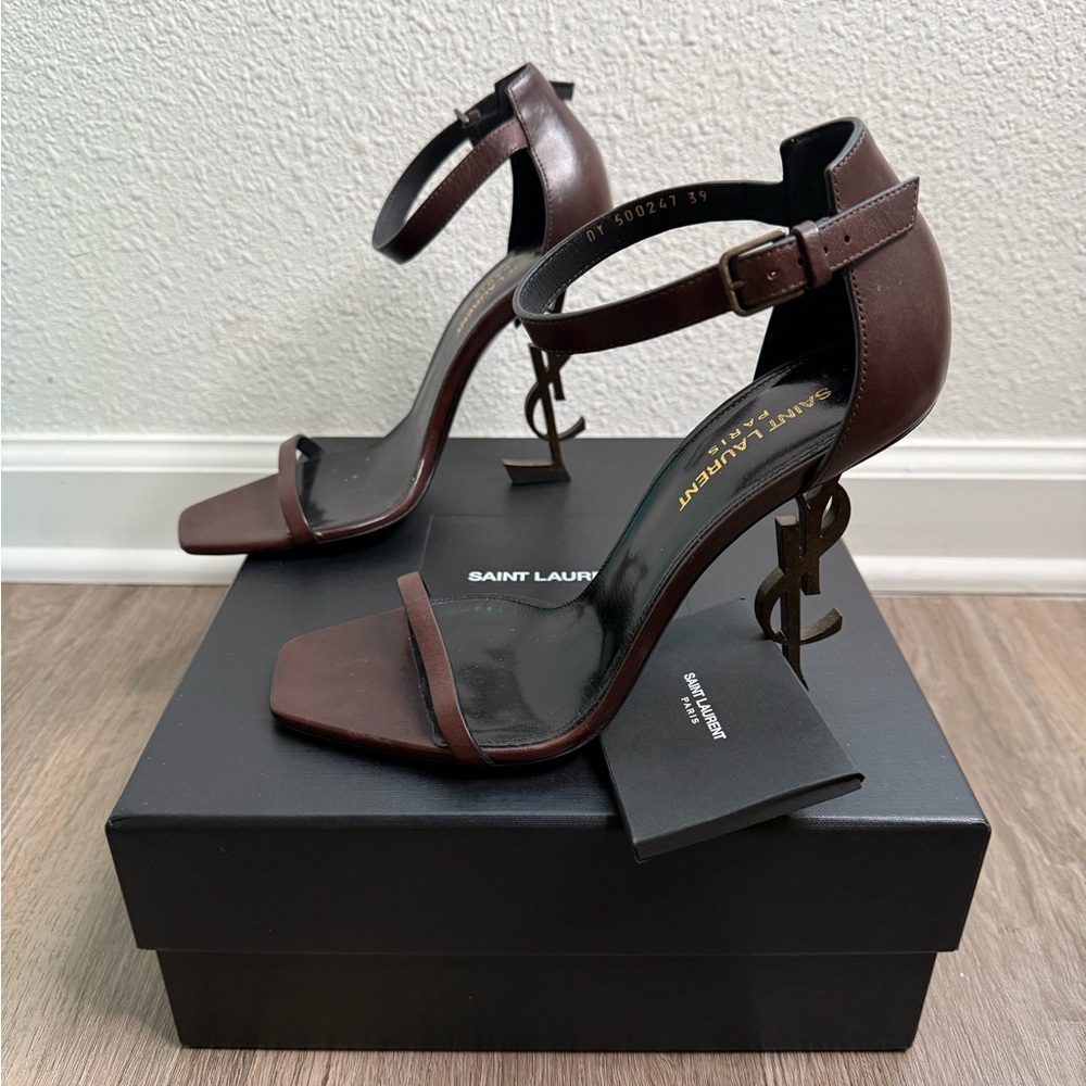 Saint Laurent Brown Opyum YSL Heeled Sandal size 39